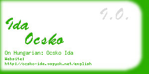 ida ocsko business card